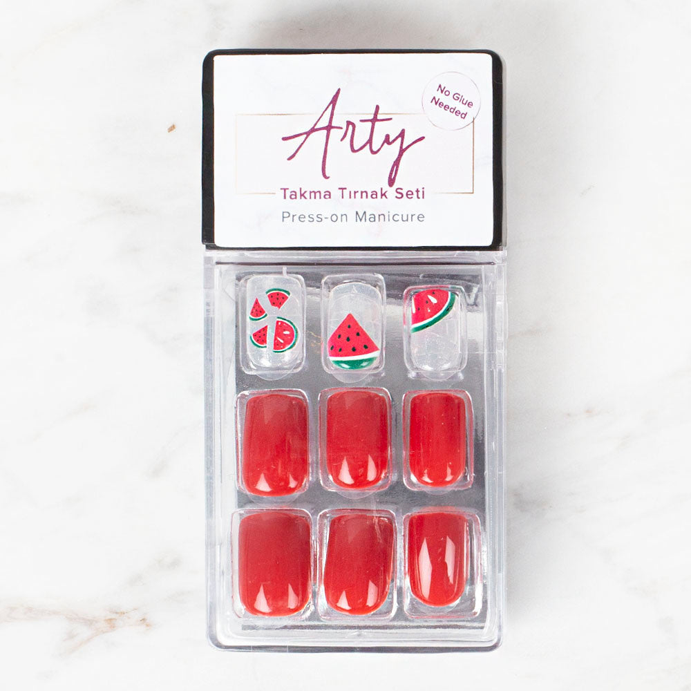 Arty Takma Tırnak Seti \ Şeffaf Karpuz Desen